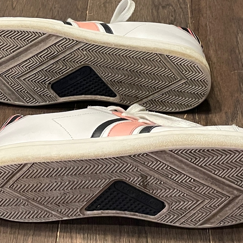 Tory Burch White Pink and Black Leather Athletic Sneakers - Picture 2 of 7